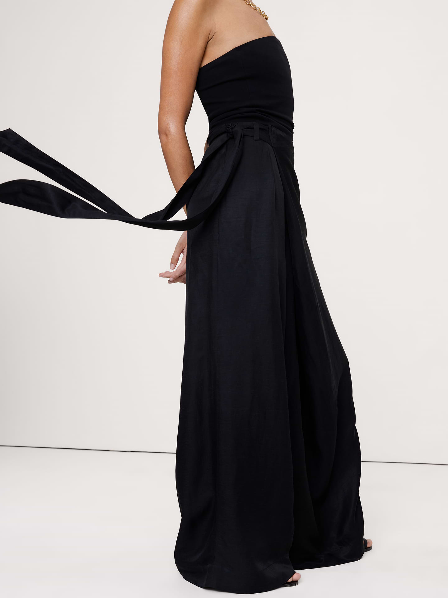 Image number 4 showing, Viscose-Linen Palazzo Pant