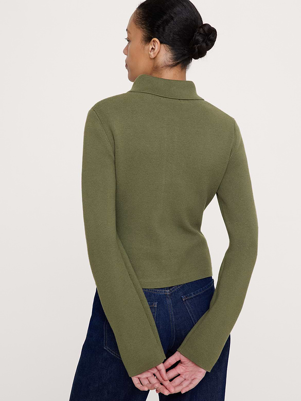 Larkspur Cotton-Silk Polo Cardigan