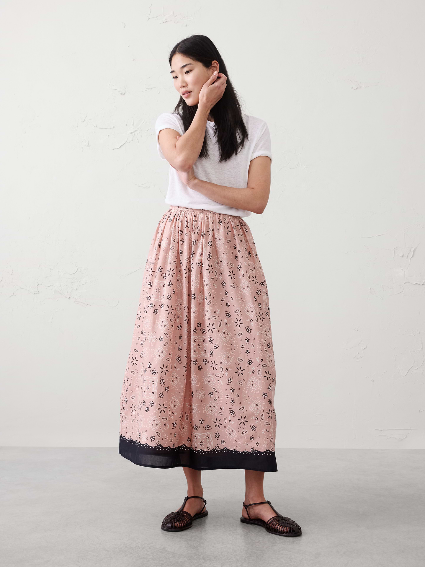 Image number 1 showing, Voile Long Midi Skirt