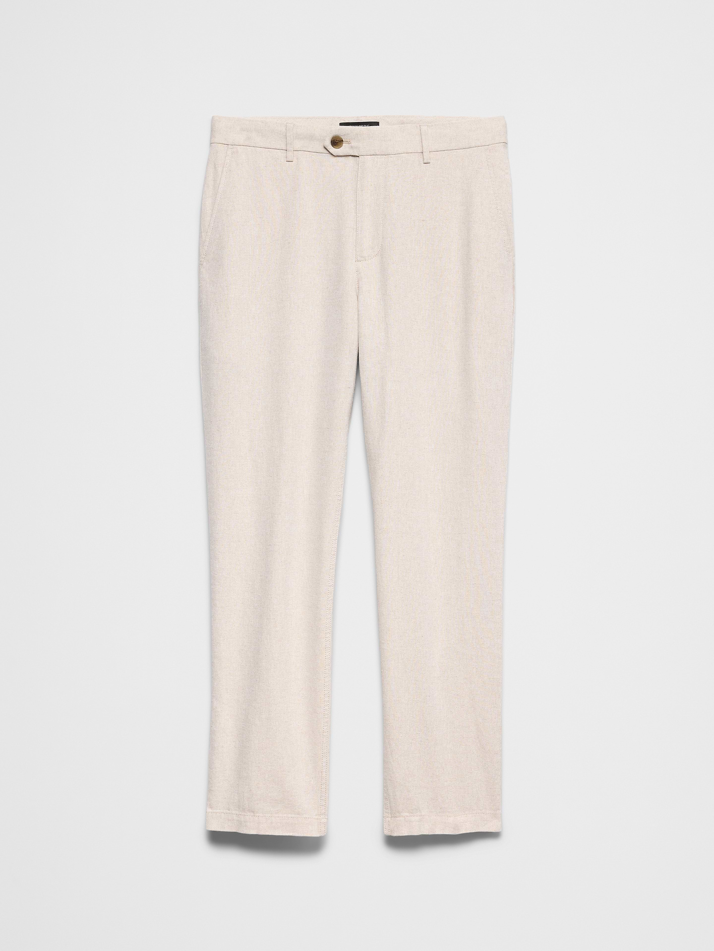 L'image numéro 7 présente Pantalon droit étroit en mélange de lin