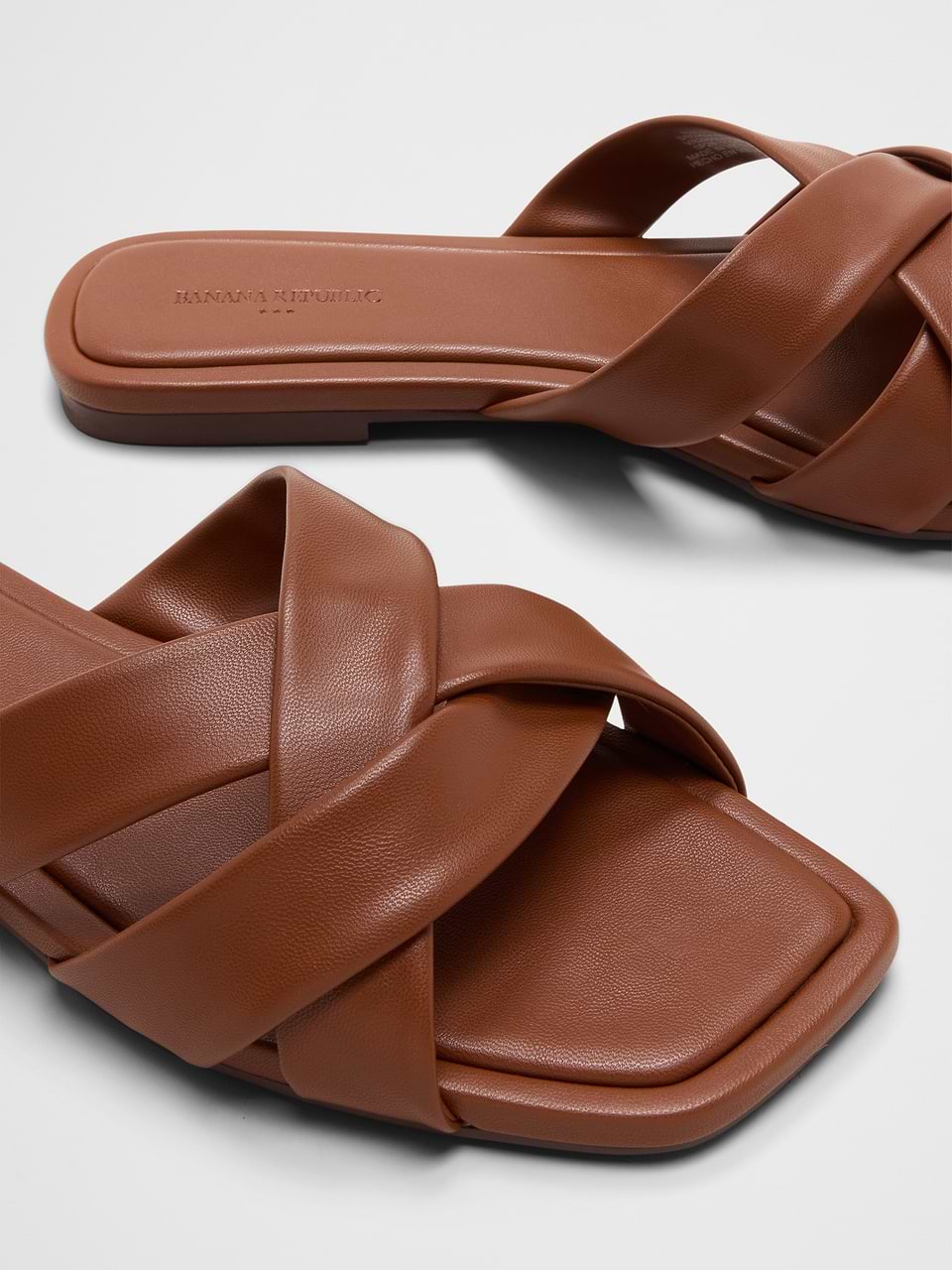 Banana Republic Men’s Vegan Leather Crossover Sandals in Cognac Size 9 Vegan Leather Crossover Sandal | Banana Republic Factory main image 2