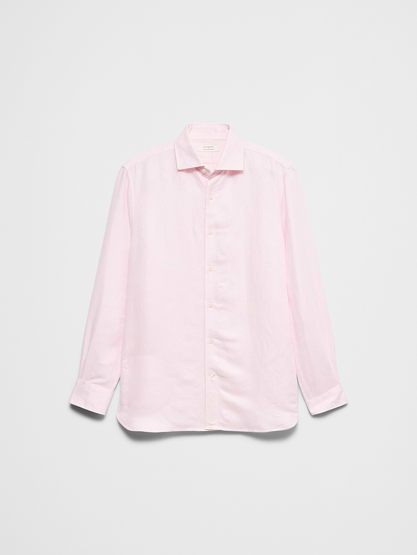 Slim-Fit Linen-Blend Dress Shirt
