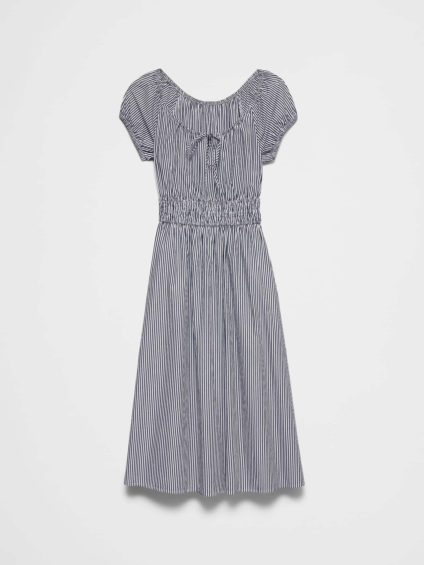 Image number 4 showing, Poplin Gathered-Neck Midi Dress