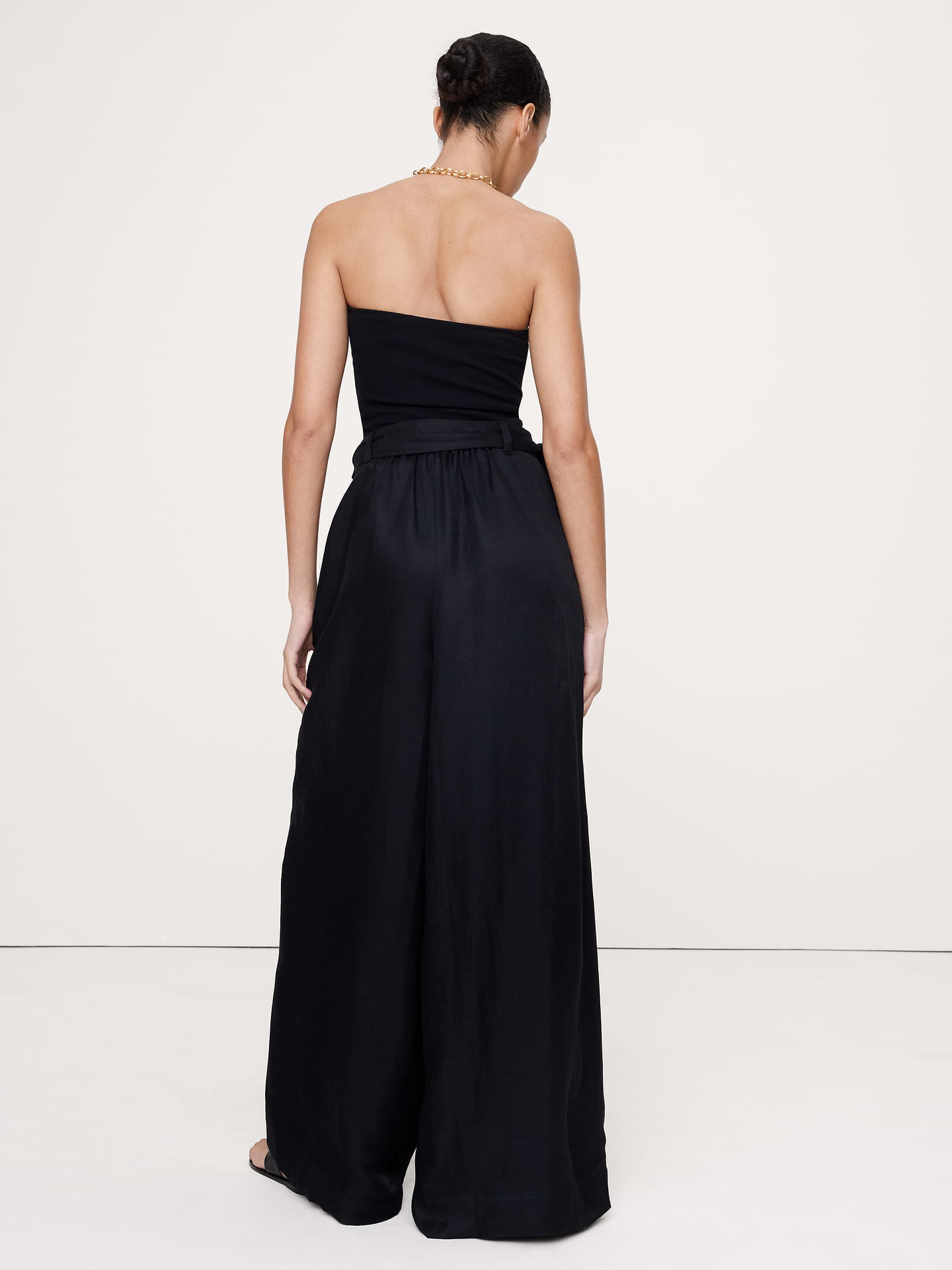Image number 3 showing, Viscose-Linen Palazzo Pant