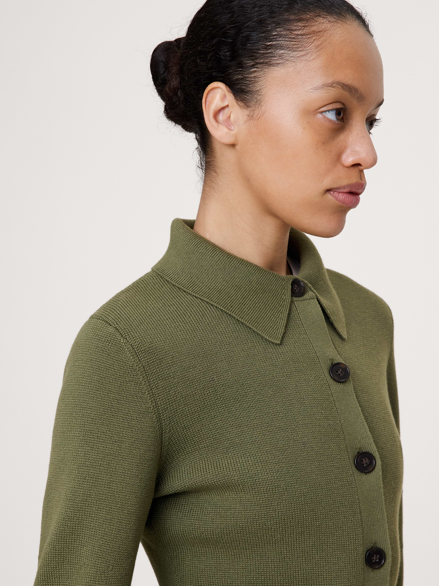 Image number 3 showing, Larkspur Cotton-Silk Polo Cardigan