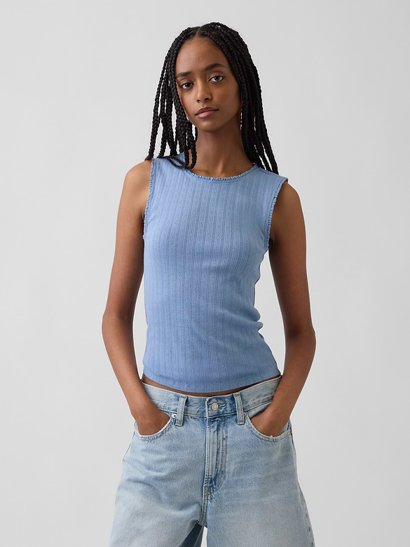 Pointelle Shell Tank Top
