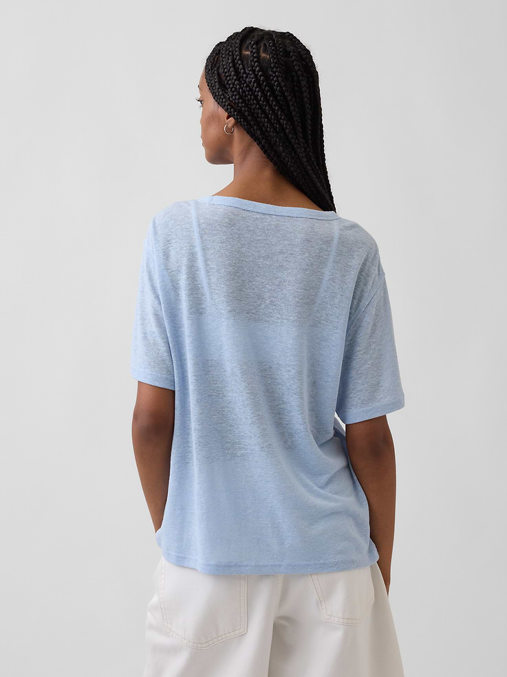L'image numéro 3 présente T-shirt décontracté en mélange de lin