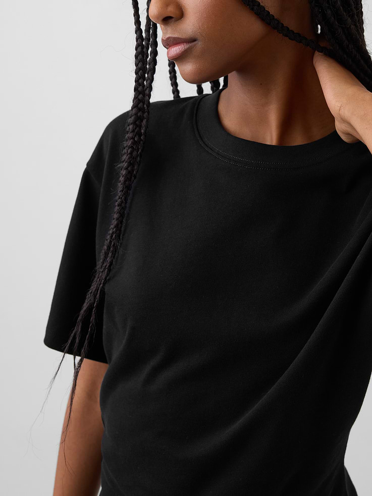 Image 4 of 5, Knit Fitted-Waist T-Shirt