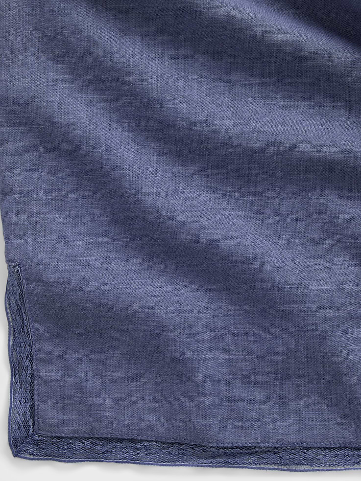 L'image numéro 5 présente Pantalon de pyjama en mélange de lin à ourlet en dentelle