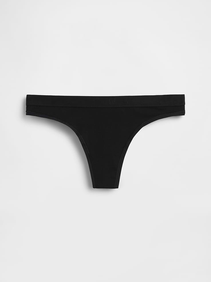 Image number 3 showing, Organic Stretch Cotton Logo Thong