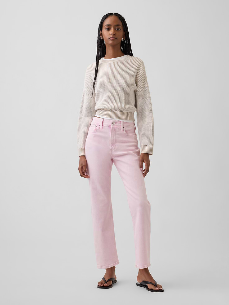 Image number 1 showing, High Rise '90s Slim Straight Crop Jeans
