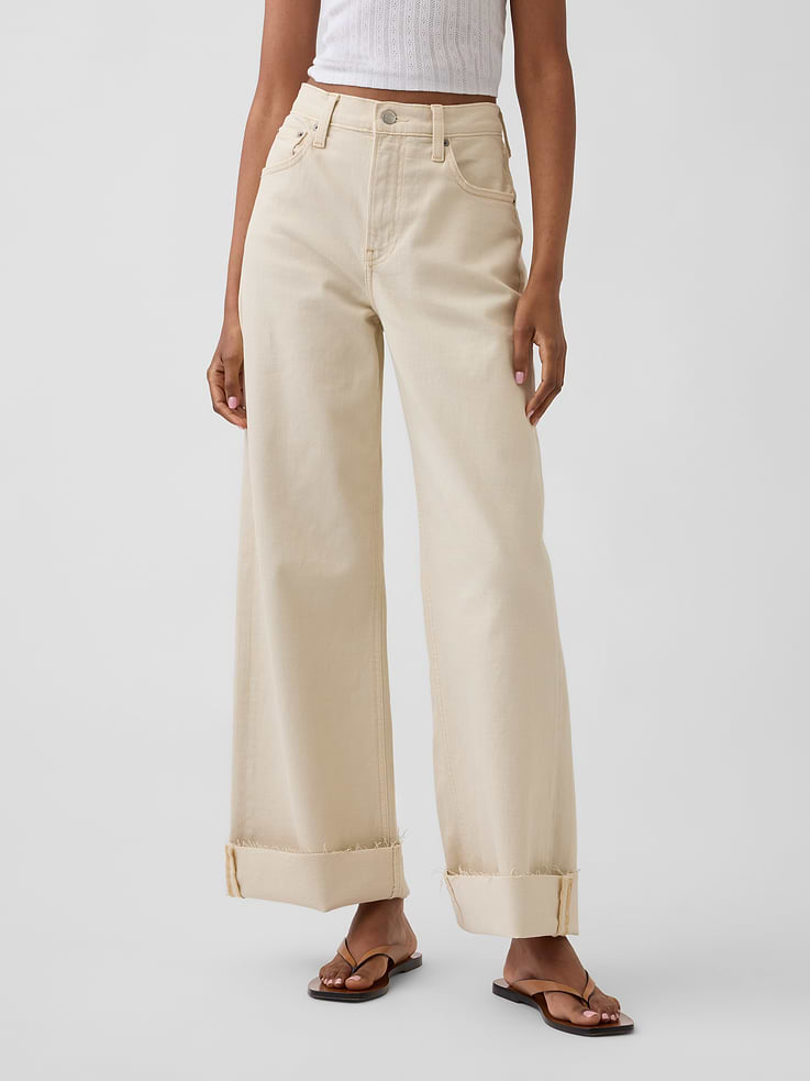Image number 2 showing, High Rise Stride Wide-Leg Ankle Jeans