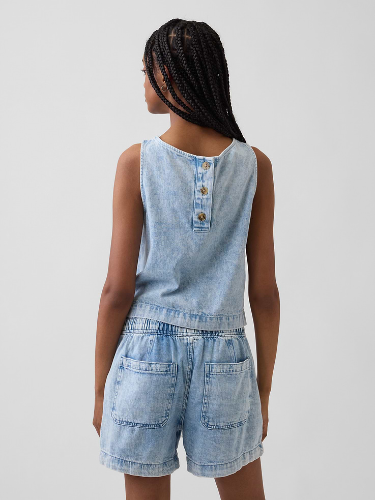 Image number 3 showing, Denim Crop Shell Tank Top
