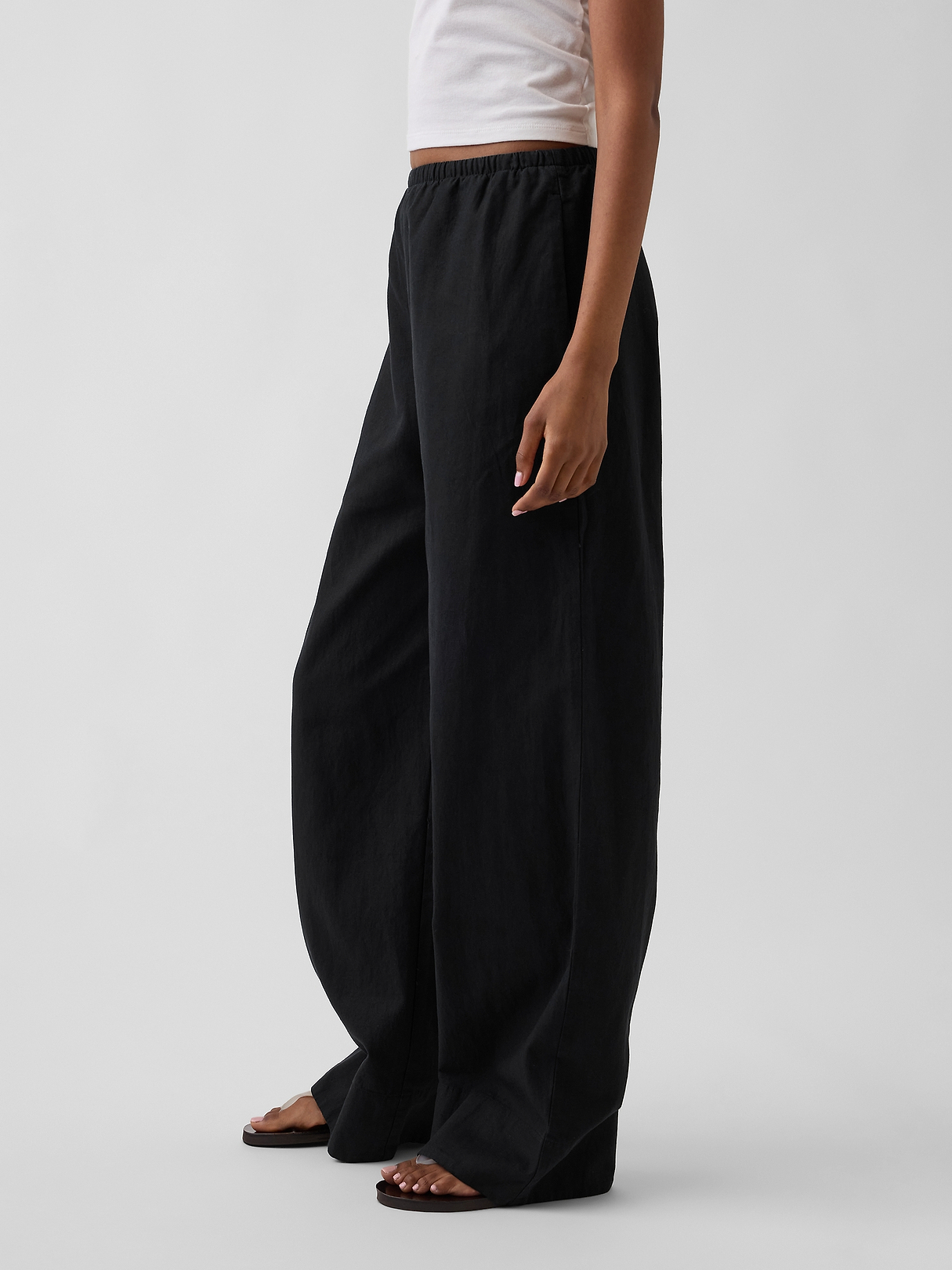 パンツ old gap pure linen wide pants Linen-Blend Easy Wide-Leg Pants | Gap