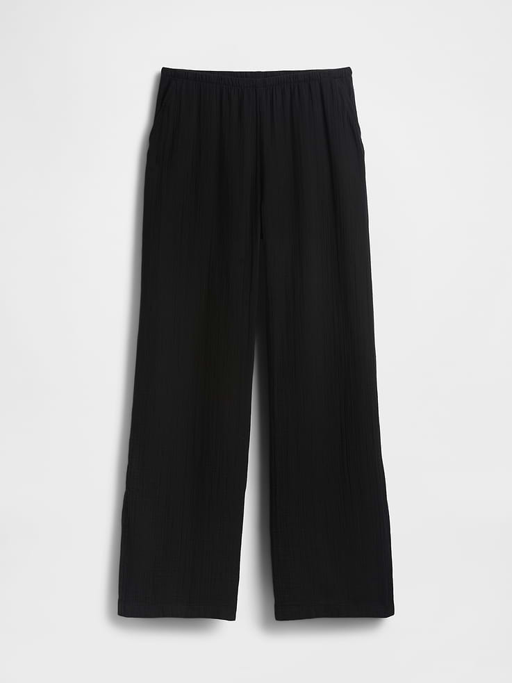 Image number 7 showing, Cotton Gauze Easy Split-Hem Pants