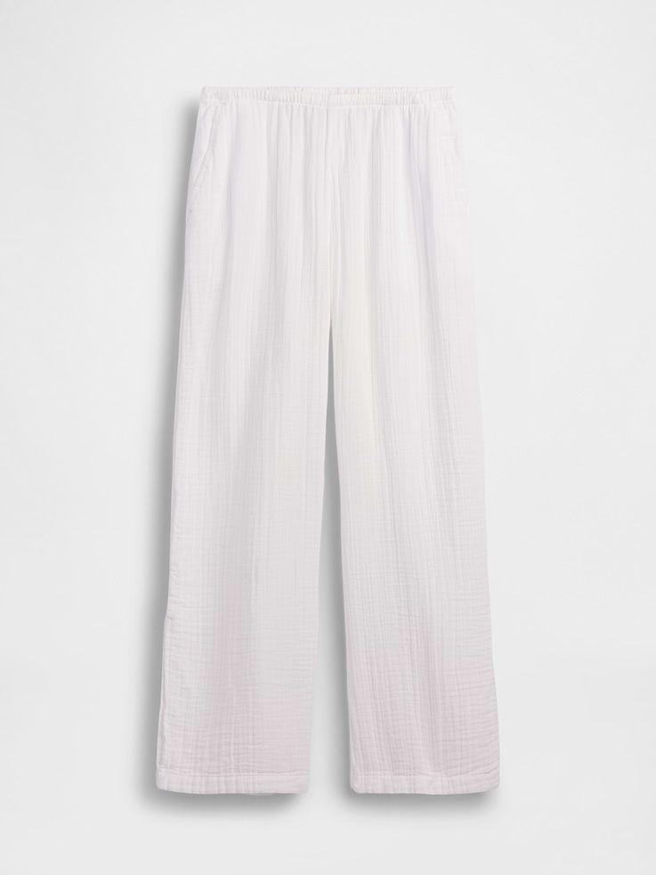 Image number 7 showing, Cotton Gauze Easy Split-Hem Pants