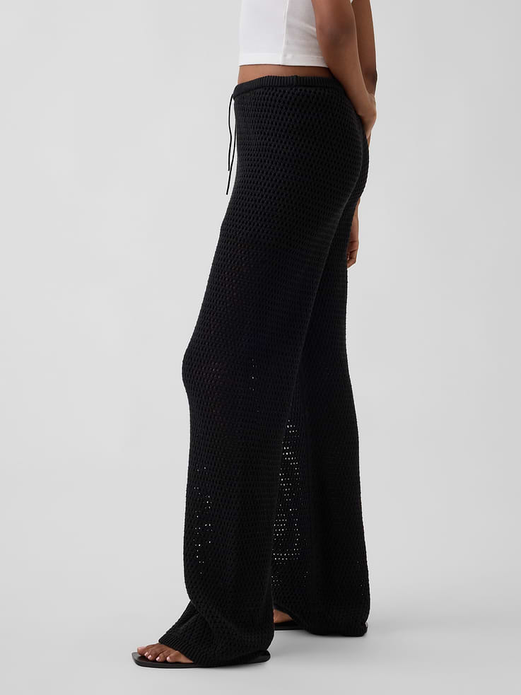 Image number 3 showing, 100% Cotton Crochet Sweater Pants