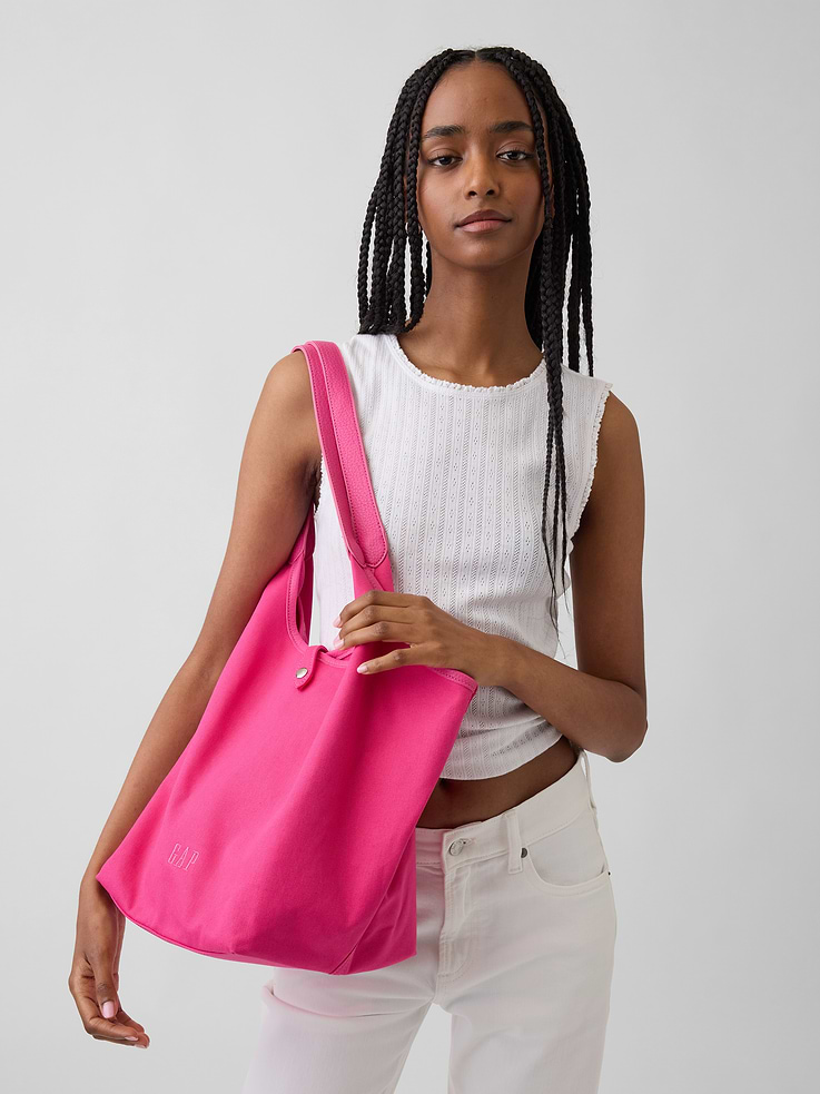 Image number 2 showing, Canvas Slouchy Tote Bag