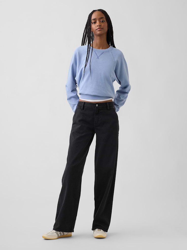 Image 1 of 6, A vintage-inspired fit with an effortless slouch., Soft non-stretch cotton twill khaki pants., Button closure, zip fly., Classic five-pocket styling., Made with 100% Protocol cotton verified by the U.S. Cotton Trust Protocol, a program which works with farms committed to improving their environmental footprint by minimizing water usage and improving soil diversity (Claim No. 10127)., Product #900818
