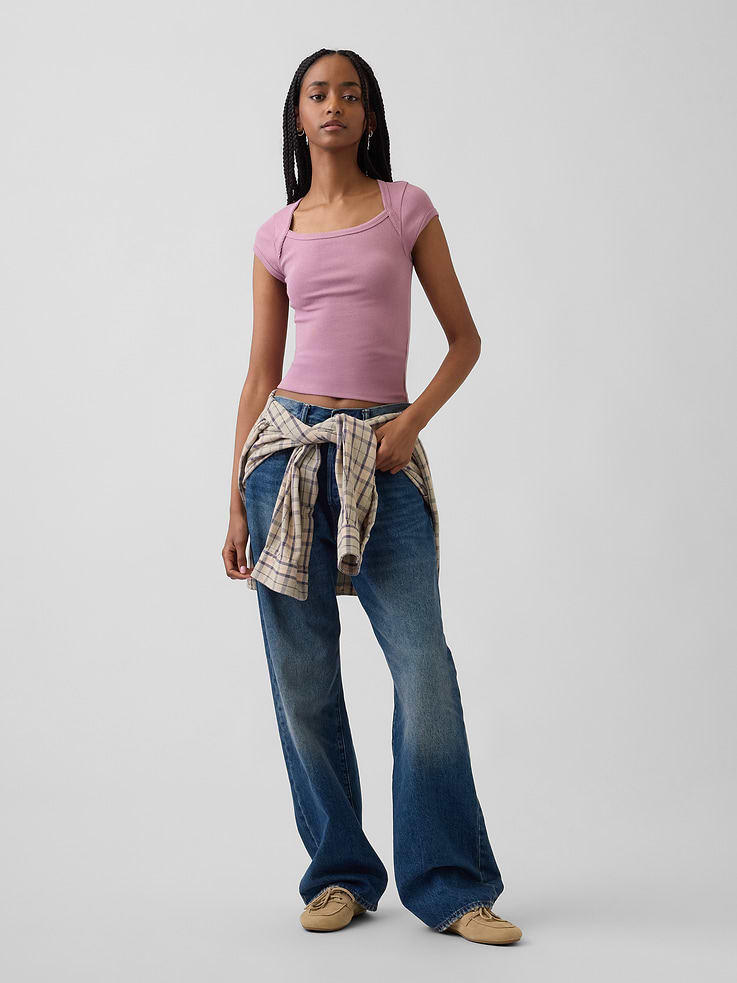 Image number 2 showing, Modern Square-Neck Crop T-Shirt