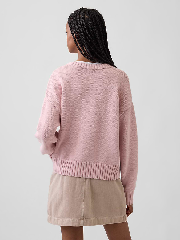 100% Cotton Oversized Crop Sweater