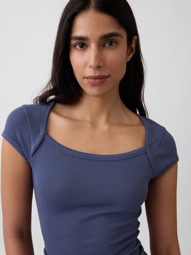 Image number 4 showing, Modern Square-Neck Crop T-Shirt