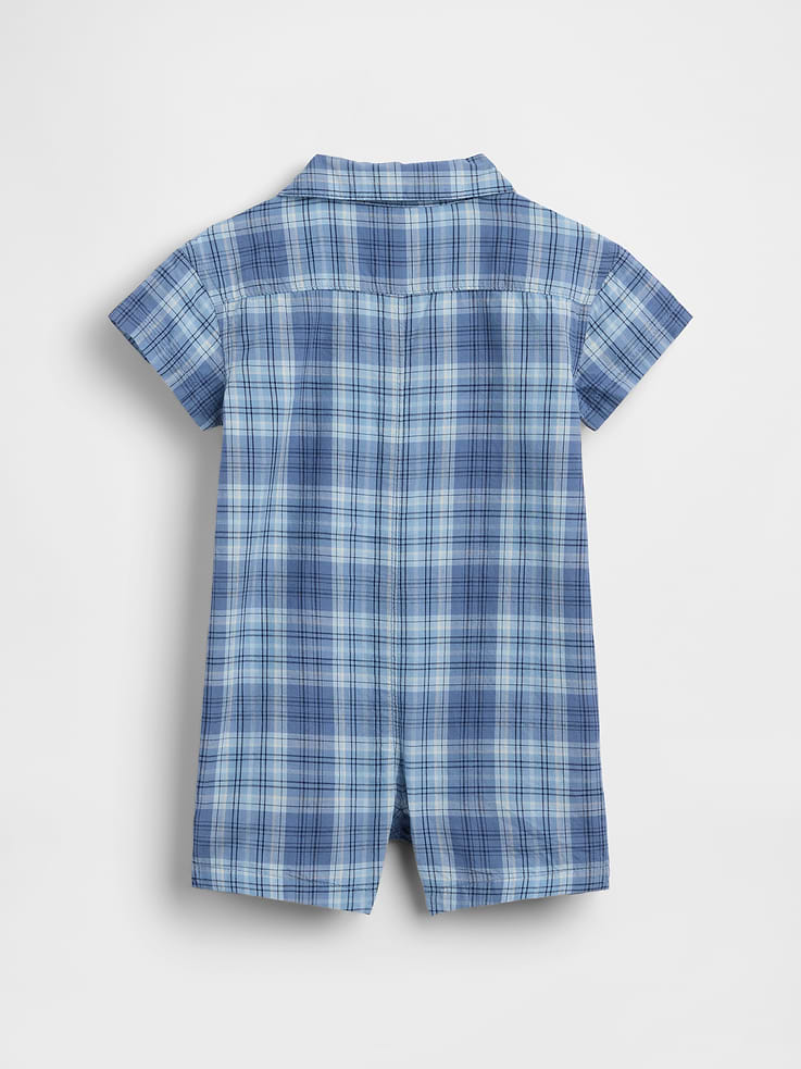 Image number 2 showing, Baby Plaid Shorty One-Piece