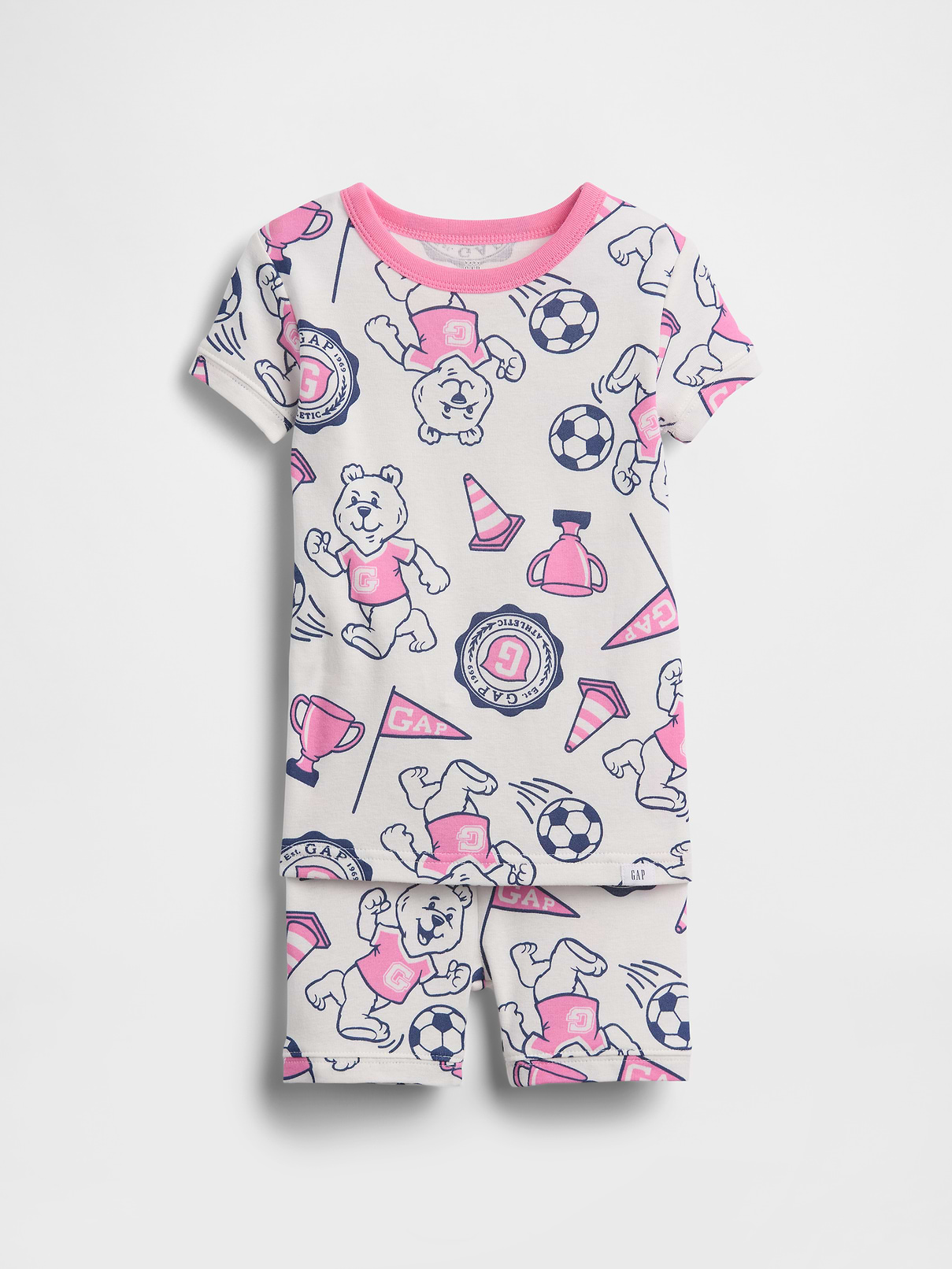 Baby & Toddler Organic Brushed Cotton Bear Logo PJ Short Set