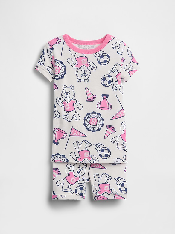 Baby & Toddler Organic Brushed Cotton Bear Logo PJ Short Set