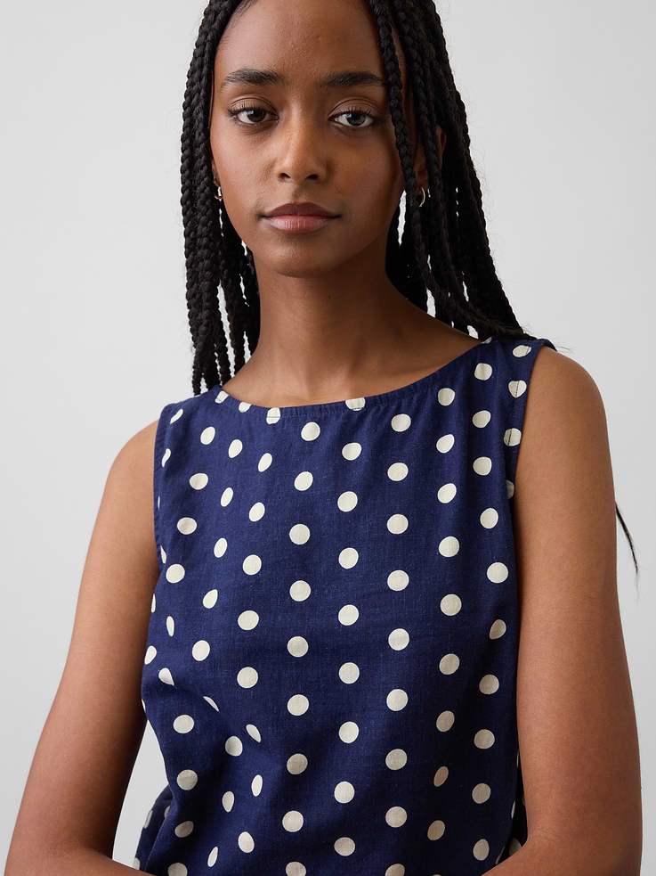 Image number 4 showing, Linen-Blend Crop Shell Tank Top