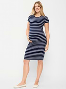 Image number 1 showing, Maternity Short-Sleeve Bodycon Dress