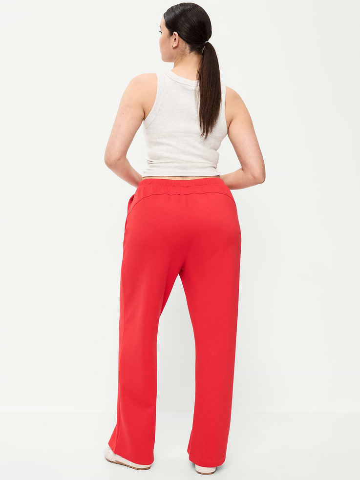 Image number 6 showing, Mid-Rise Dynamic Fleece Textured Wide-Leg Sweatpants