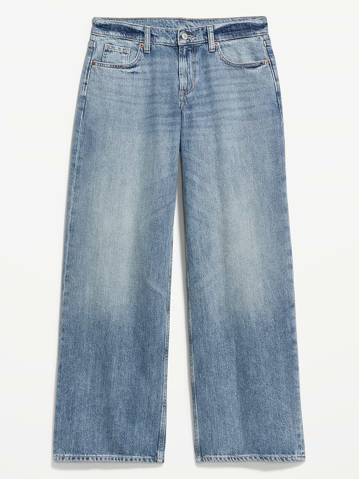 Image number 9 showing, Low-Rise Baggy Wide-Leg Jeans