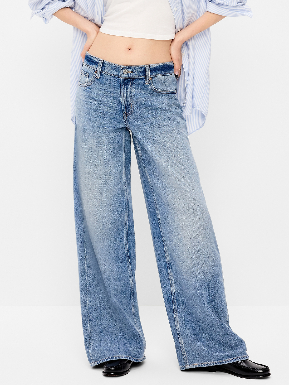 Low-Rise Baggy Wide-Leg Jeans | Old Navy