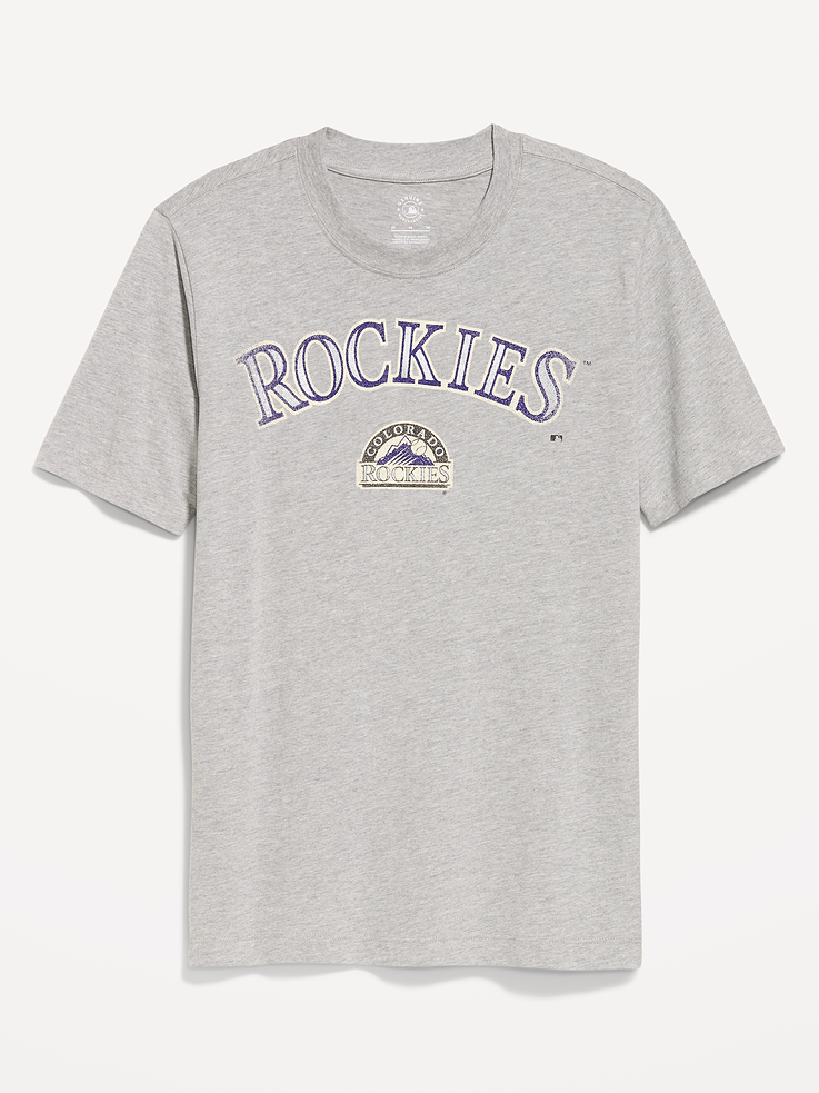 Image 1 of 2, rib-knit crew neck, short sleeves, graphic at front, Product #901237