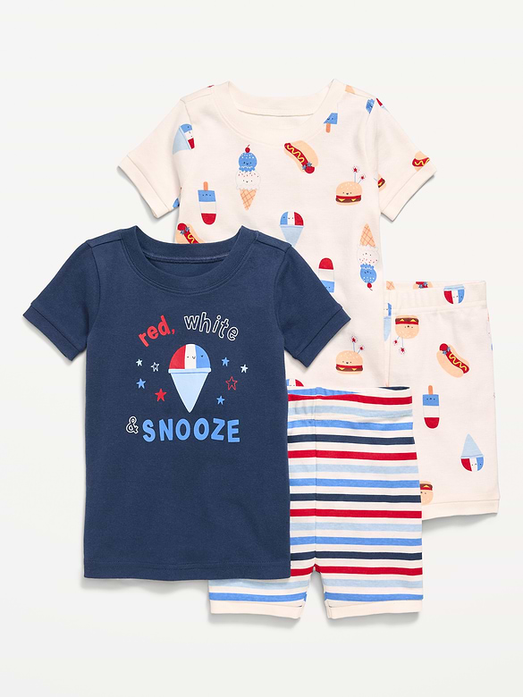 Printed Snug-Fit Pajama 4-Piece for Toddler & Baby