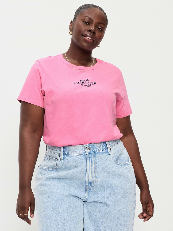 L'image numéro 8 présente T-shirt passe-partout ras du cou à imprimé