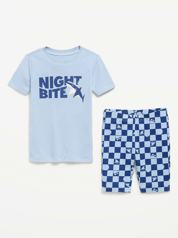 Gender-Neutral Snug-Fit Graphic Pajama Set for Kids