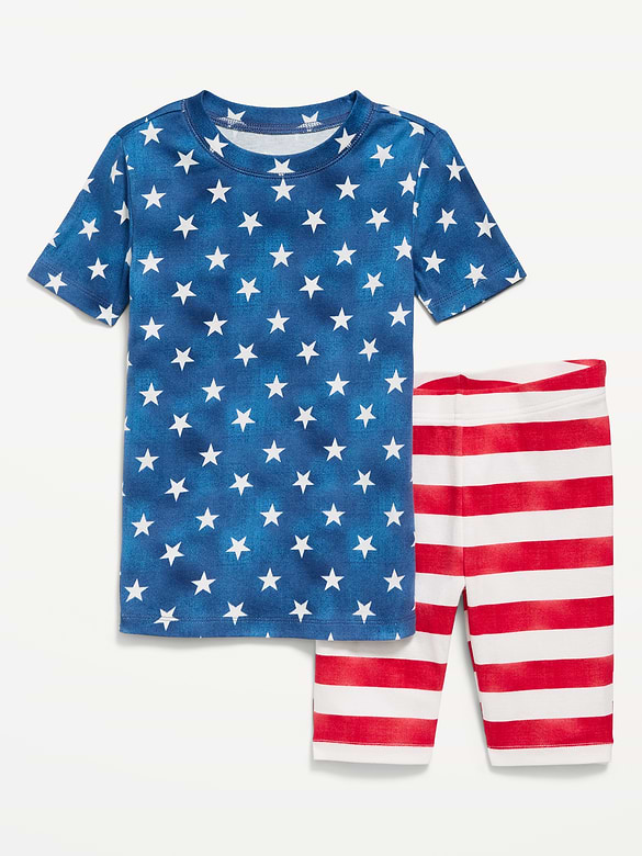 Gender-Neutral Snug-Fit Graphic Pajama Set for Kids