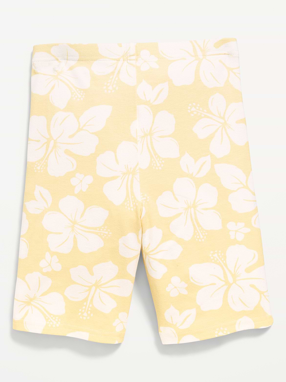 Printed Long Jersey Biker Shorts for Girls