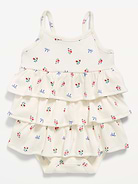Image number 1 showing, Printed Ribbed Tiered Bodysuit Dress for Baby