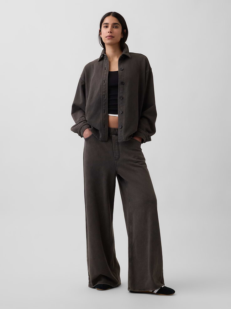 Image number 2 showing, Heavyweight French Terry Oversized Button-Front Shirt