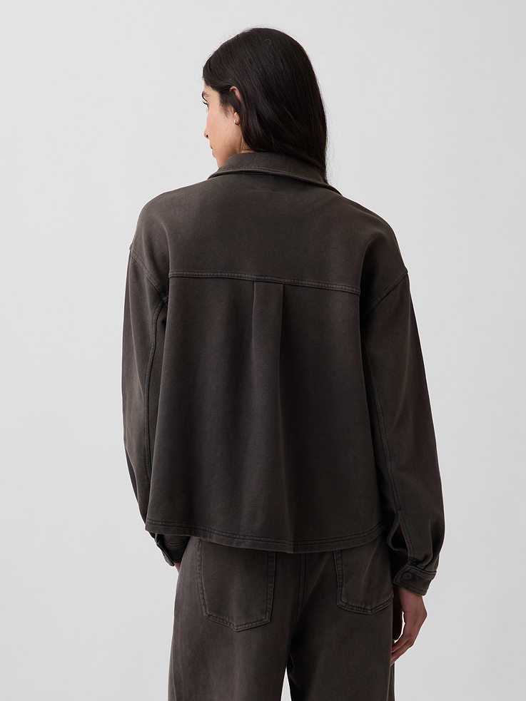 Image number 3 showing, Heavyweight French Terry Oversized Button-Front Shirt