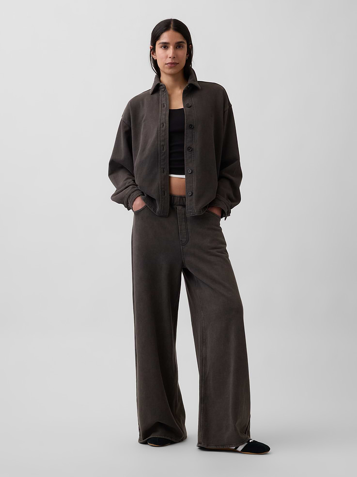 Image number 4 showing, Heavyweight French Terry Oversized Button-Front Shirt