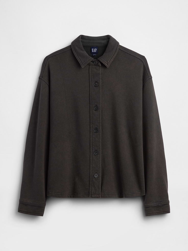 Image number 5 showing, Heavyweight French Terry Oversized Button-Front Shirt