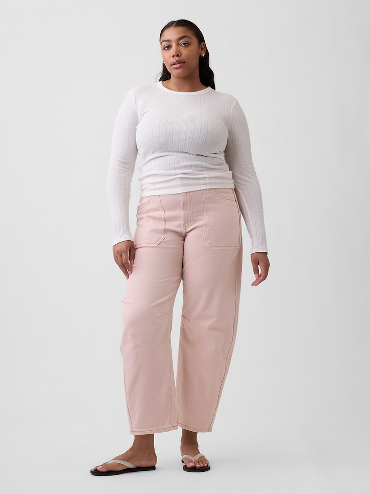 Image number 5 showing, High Rise Barrel Jeans
