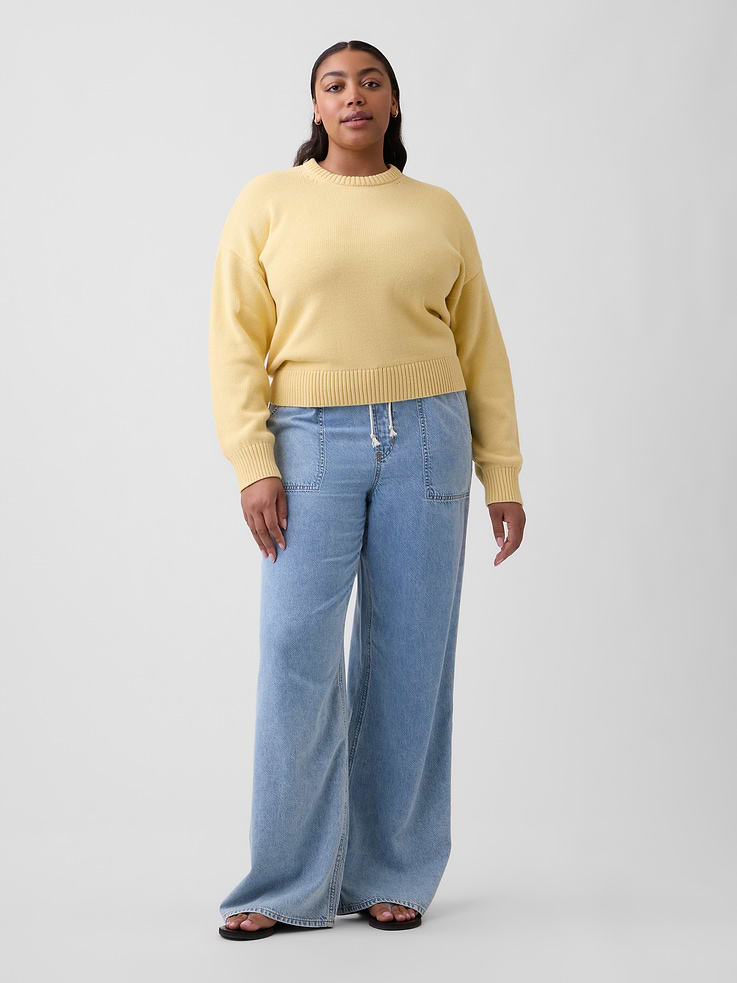 Image number 5 showing, Mid Rise SuperLight Pull-On Wide-Leg Jeans