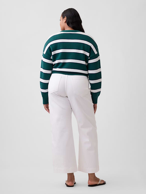High Rise Wide-Leg Crop Jeans