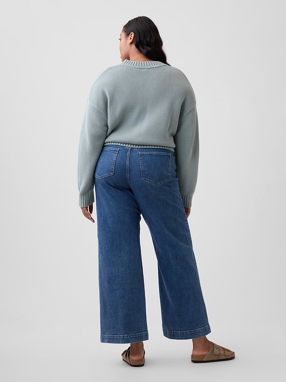 High Rise Wide-Leg Crop Jeans