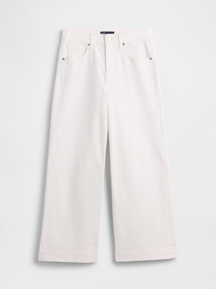 Image number 7 showing, High Rise Wide-Leg Crop Jeans
